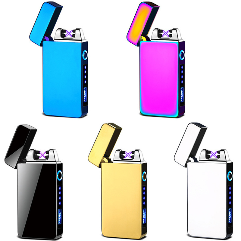 Cigarette double arc flameless windproof electric usb lighter, custom gift electronic plasma lighter