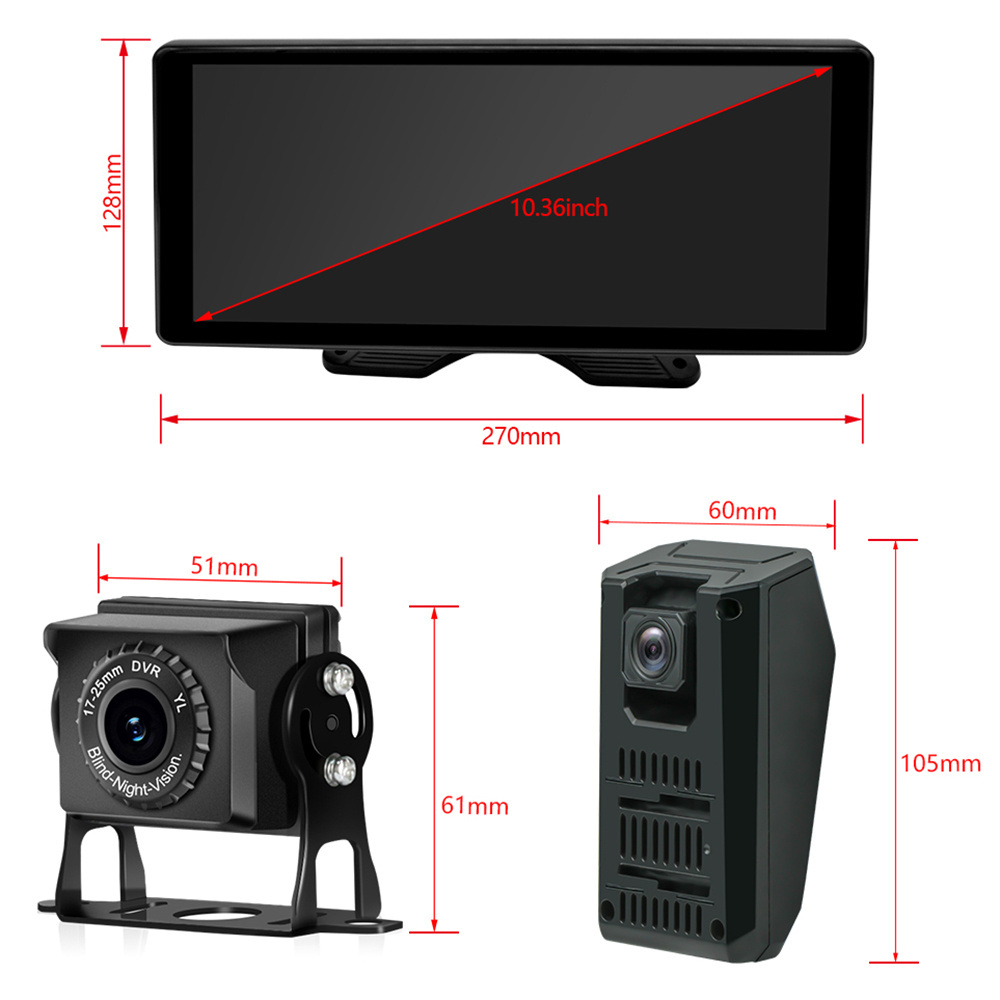 Monitor For Truck Rv Bus 10 Inch Bus Monitoring 5 Way Camera System Monitoring Five-way BSD Blind Area Camera For BUS TRUCK