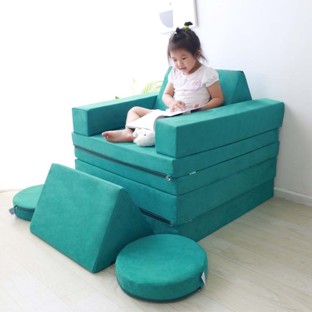 10 Pieces Per Set Linen Couch Kids Play Couch Modular Couch Child Sofa 25D Foam Filling Sectional Living Room Sofa