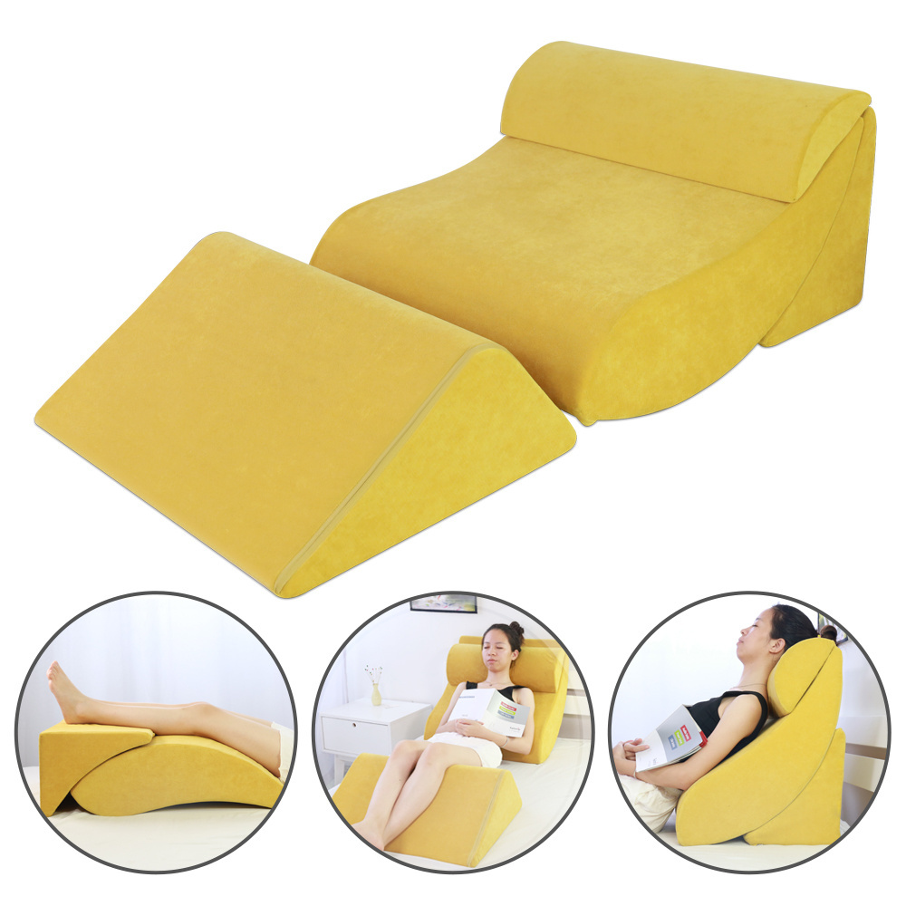 Ergonomic Multi-functional Wedge Pillow for Lumbar Back Support Leg Pillow Bed Sofa Cushion for Adults