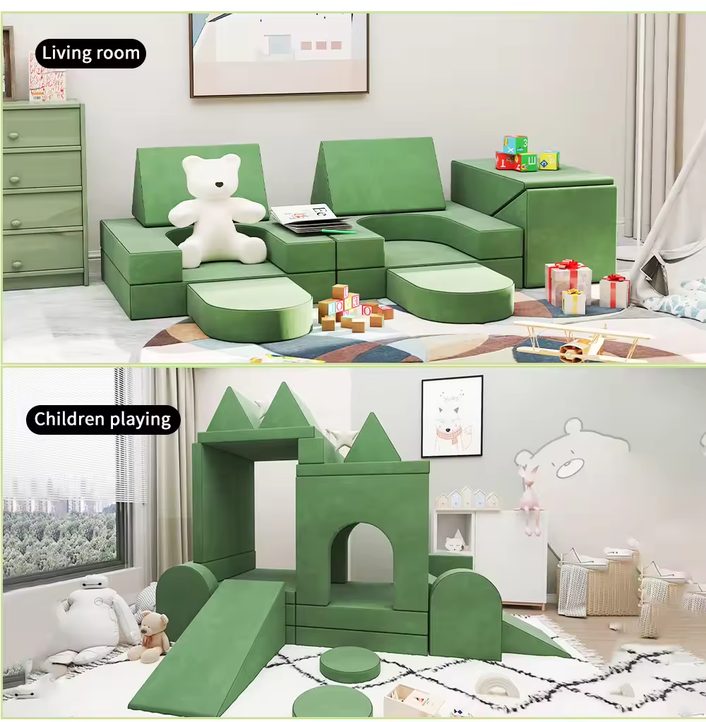 Wholesale Parent-child Sofa 25pcs set Couch Modular Playroom kids Sofa With Certipur-us Foam Safety Play Couch