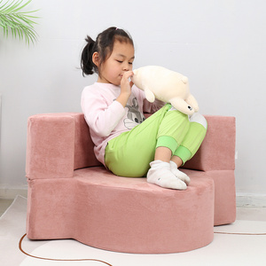 SAIEN Children's 2 in 1 Flip Open Foam Sofa Children's Sofa Bed Baby's Upholstered Couch Sleepover Chair Flip out kids sofa