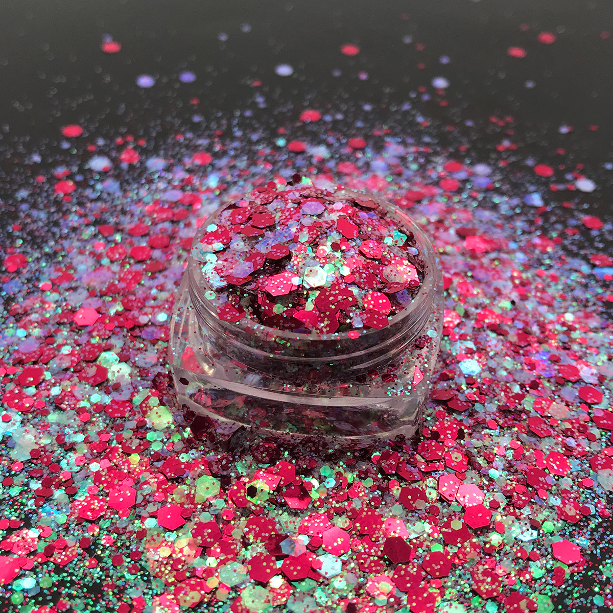 Eco-friendly Holographic Glitter for Decorations Hexagon Nail Fine Cosmetic Glitter Powder for Nail Craft Free Samples