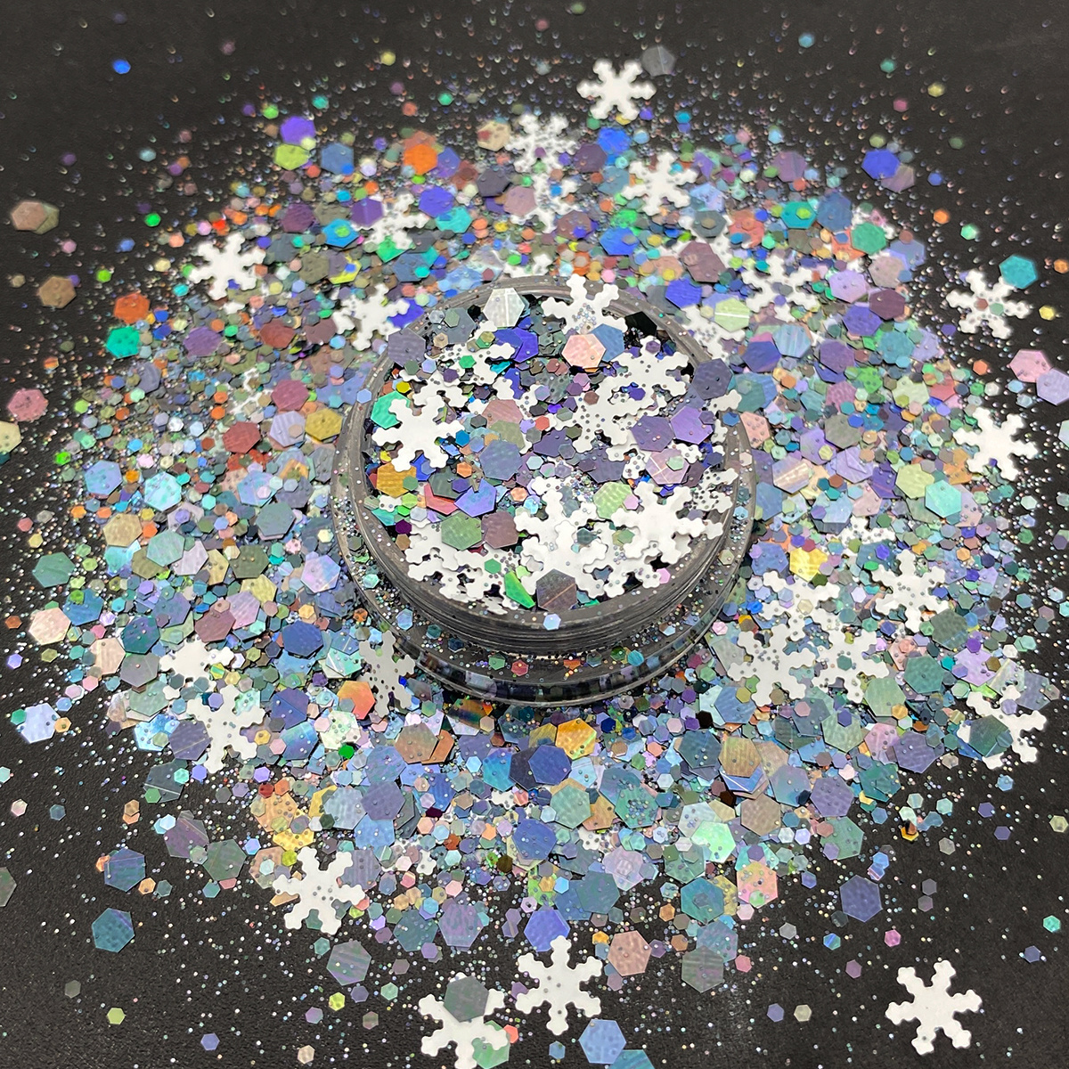 2024 Eco-friendly Pet Holographic Colors Chunky Mix christmas Body Glitter