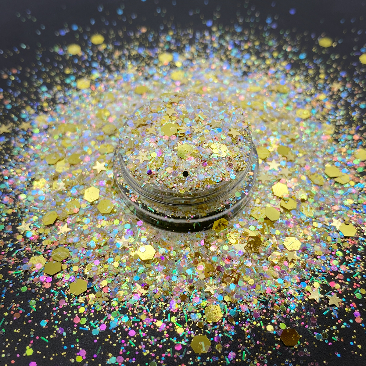 2024 Eco-friendly Pet Holographic Colors Chunky Mix christmas Body Glitter