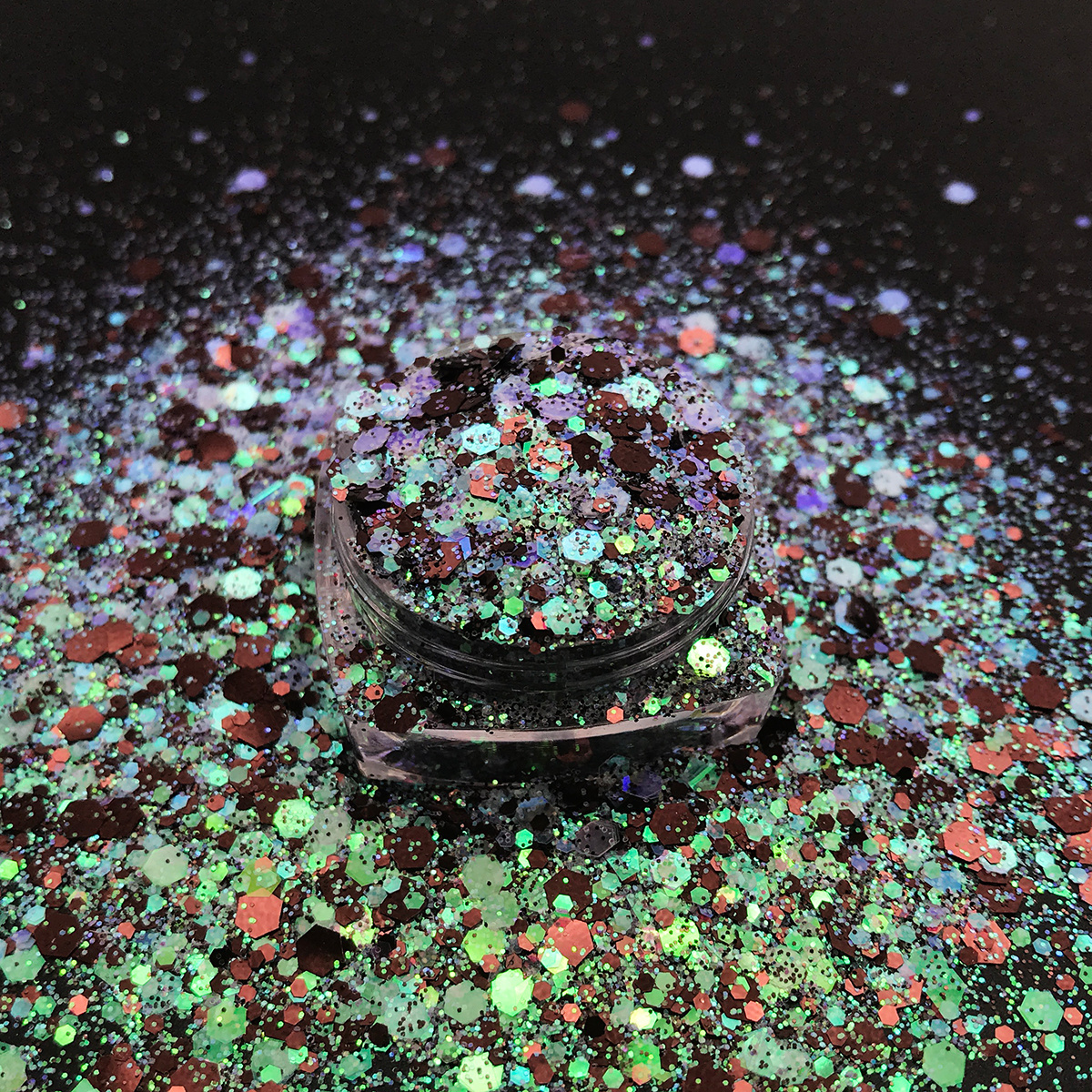 Eco-friendly Holographic Glitter for Decorations Hexagon Nail Fine Cosmetic Glitter Powder for Nail Craft Free Samples