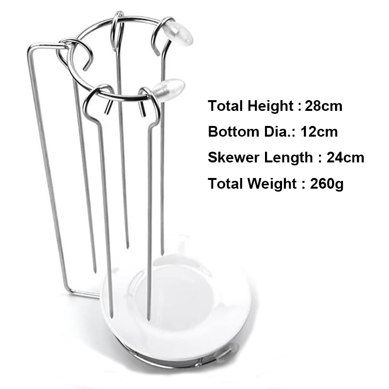 Portable Grill Kebabs Sticks Hanging Kebab Skewer Stand Stainless Steel BBQ Skewers Needle with Display Rack Holder Set