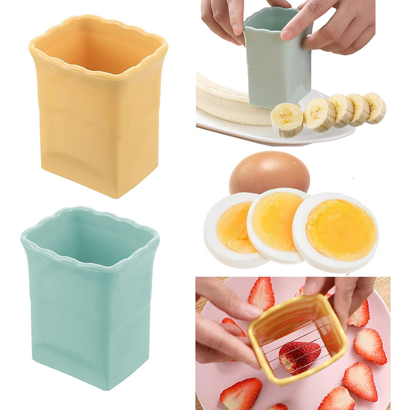 Creative Kitchen Gadget Quickly Making Fruit Vegetable Salad Banana Strawberry Cutter Egg Slicer Cup Slicer