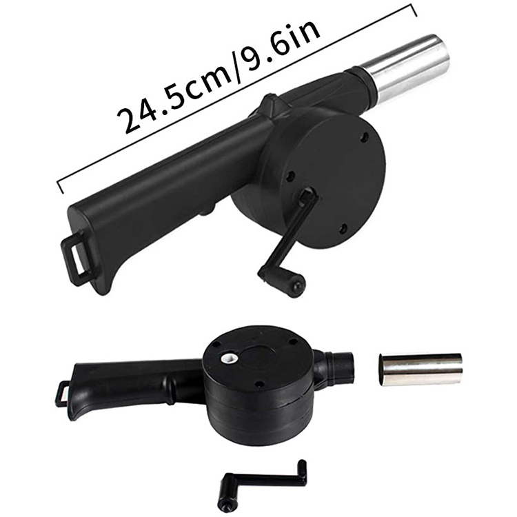 Black Plastic Fast Fire Starter BBQ Mini Portable Hand Crank Bellows Manual BBQ Fan Air Blower