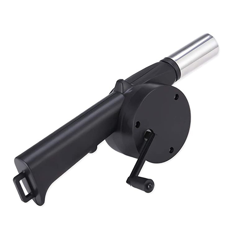 Black Plastic Fast Fire Starter BBQ Mini Portable Hand Crank Bellows Manual BBQ Fan Air Blower