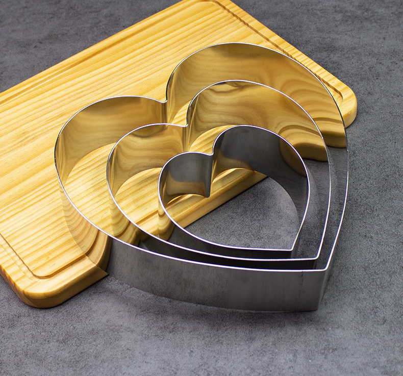 Seamless Stainless Steel  Baking Tool Pastry Ring Pancake Cookie Cutter Heart Shaped Cake Mold Ring Mousse Ring Mold