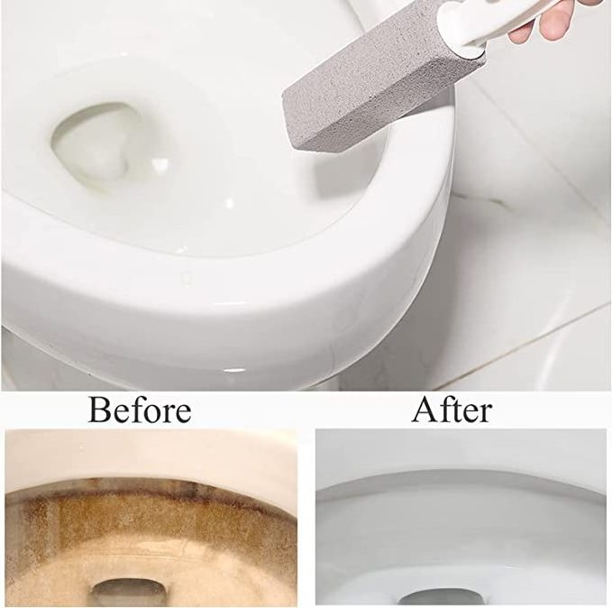 Foot Pumice Stone Toilet Cleaning Brush Bowl Cleaner Hard Water Ring Limescale Remover Pumice Toilet Brush with Handle