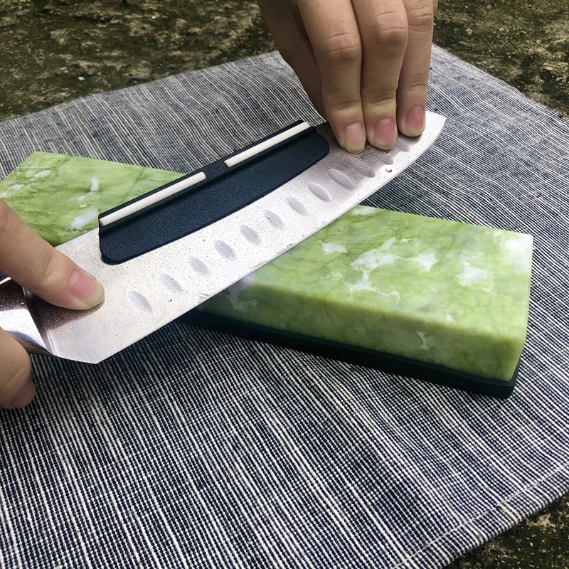 10000# Grit Oil stone Grindstone Polishing Sharpener Stone Fine Natural Green Agate Sharpening Stone with Non-slip Base