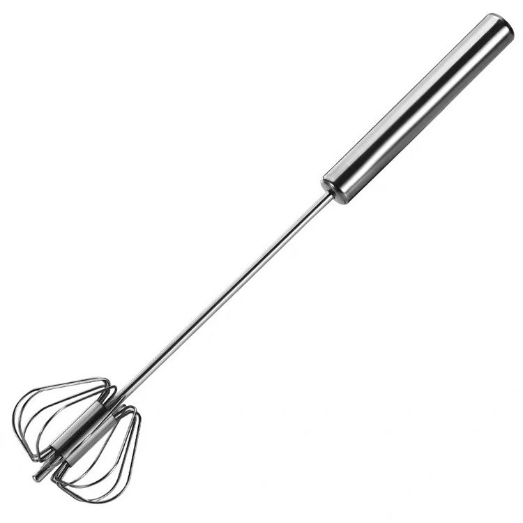 Stainless Steel Press Hand Auto Rotating Whisk Egg Cream Stirrer Kitchen Manual Hand Egg Beater Mixer