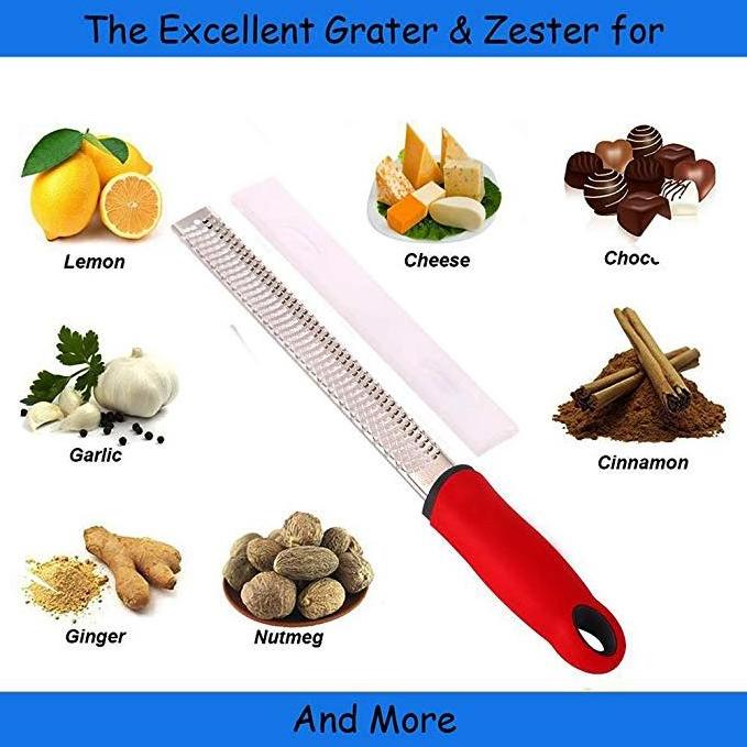 Dishwasher Safe Stainless Steel Citrus Lemon Zester Cheese Grater with Blade Protective Cover