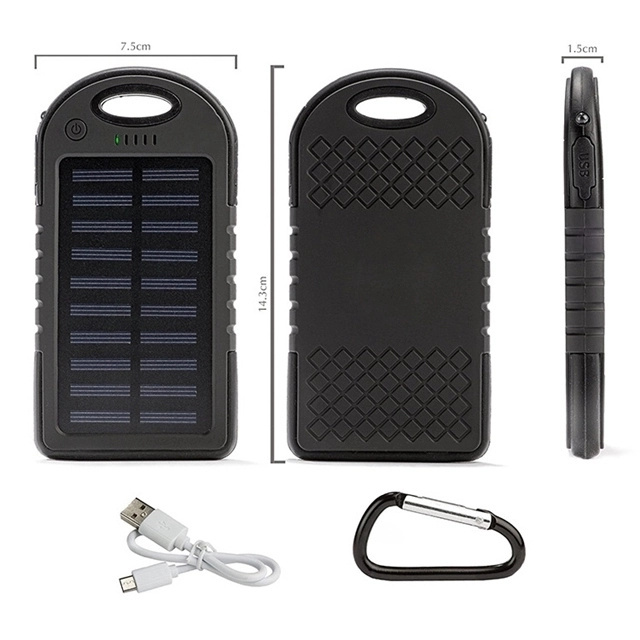 2021 Outdoor 3000mah/5000mah Solar Powerbank 2USB charging ports for All Smartphone Portable Cell Phone Battery Charger