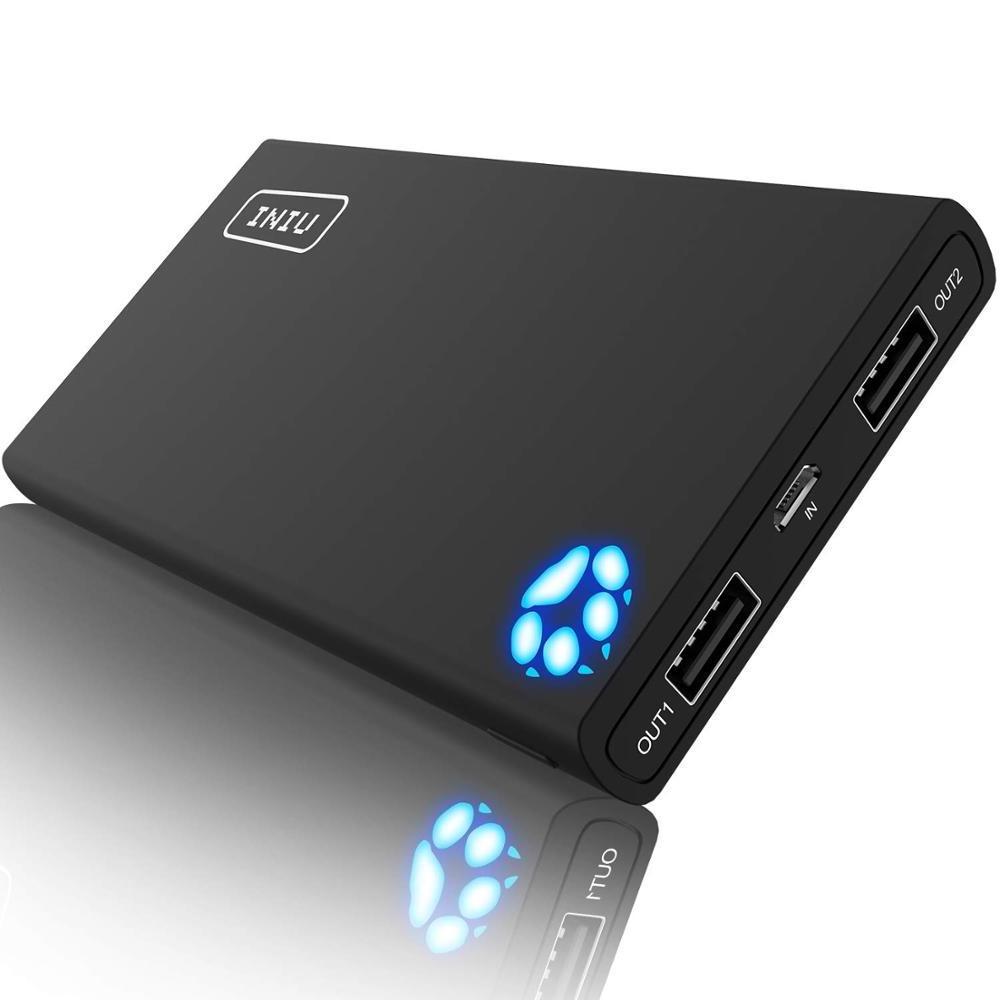 INIU Portable Charger, 10000mAh Power Bank, High-Speed 2 USB Ports with Flashlight Battery Pack Powerbanks