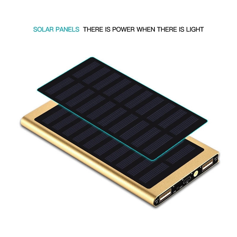 Hot Products Ultra Slim Solar Power Bank 10000mah 20000mAh  Powerbank Solar Charger for Mobile Phone