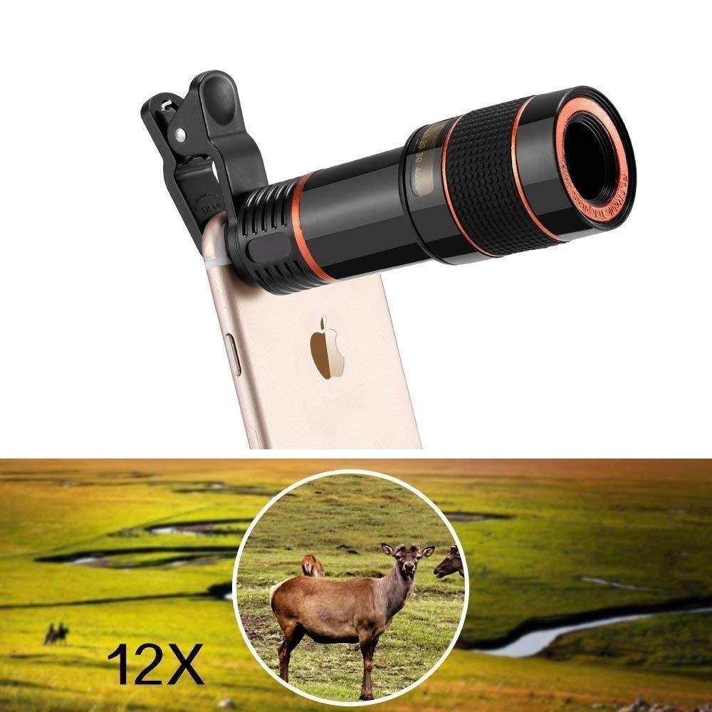 Universal 12 X zoom optical phone telescope portable mobile phone lens for cellphone