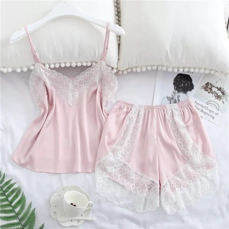 Multicolor Nude Women Babydoll Sling Short Ladies Erotic Silk Sexy Pajamas Set Sexy Lace Lingerie Plus Size Women's Sleepwear