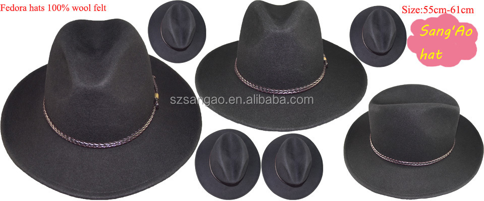 Wholesale orange wide fedora church hat for woman