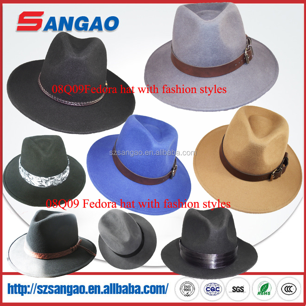 Wholesale orange wide fedora church hat for woman