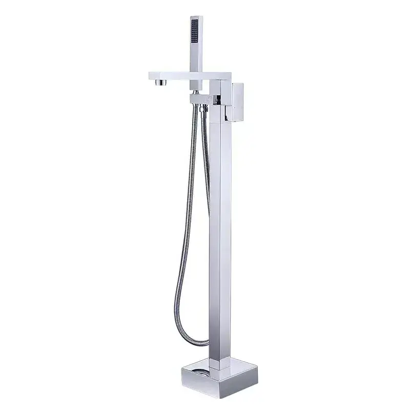 Floor-standing Waterfall Bathtub Faucet,Brass Bathtub Shower Faucet,Freestanding Bathtub And Bath Shower Faucet With Hand Shower