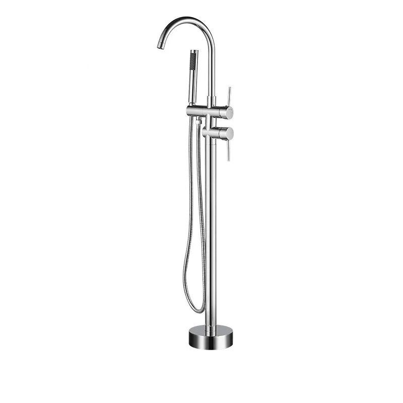 Single Handle Bath Shower Faucet Black Antique Brass Free Standing Bathtub Floor Mount tap Floor Stand Faucet