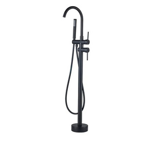 Single Handle Bath Shower Faucet Black Antique Brass Free Standing Bathtub Floor Mount tap Floor Stand Faucet