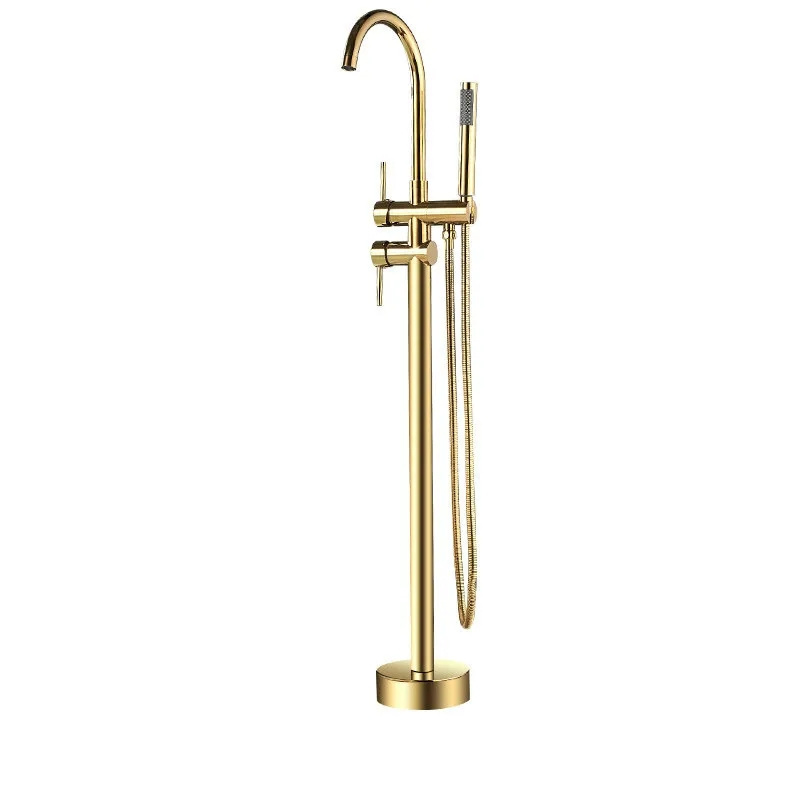 Single Handle Bath Shower Faucet Black Antique Brass Free Standing Bathtub Floor Mount tap Floor Stand Faucet