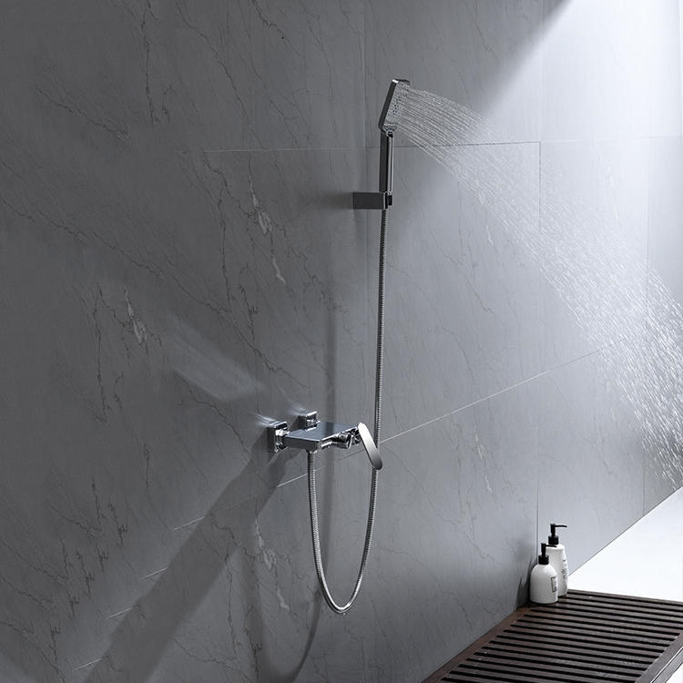 Modern Hot and Cold Water Wall Mounted Exposed Shower Mixer Single Handle Bath Shower Faucet