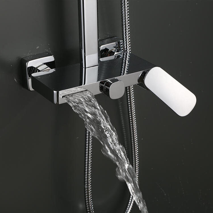 Modern Hot and Cold Water Wall Mounted Exposed Shower Mixer Single Handle Bath Shower Faucet