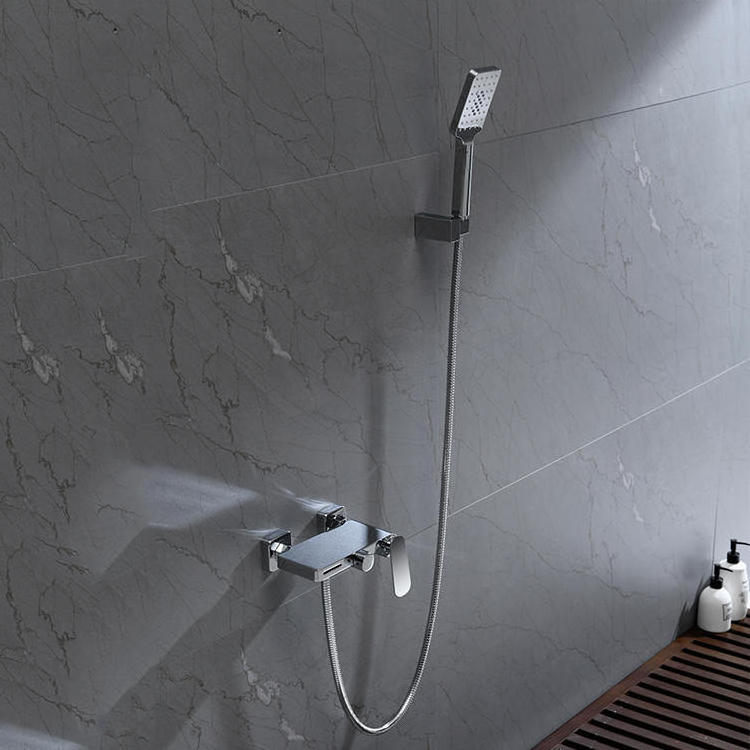 Modern Hot and Cold Water Wall Mounted Exposed Shower Mixer Single Handle Bath Shower Faucet