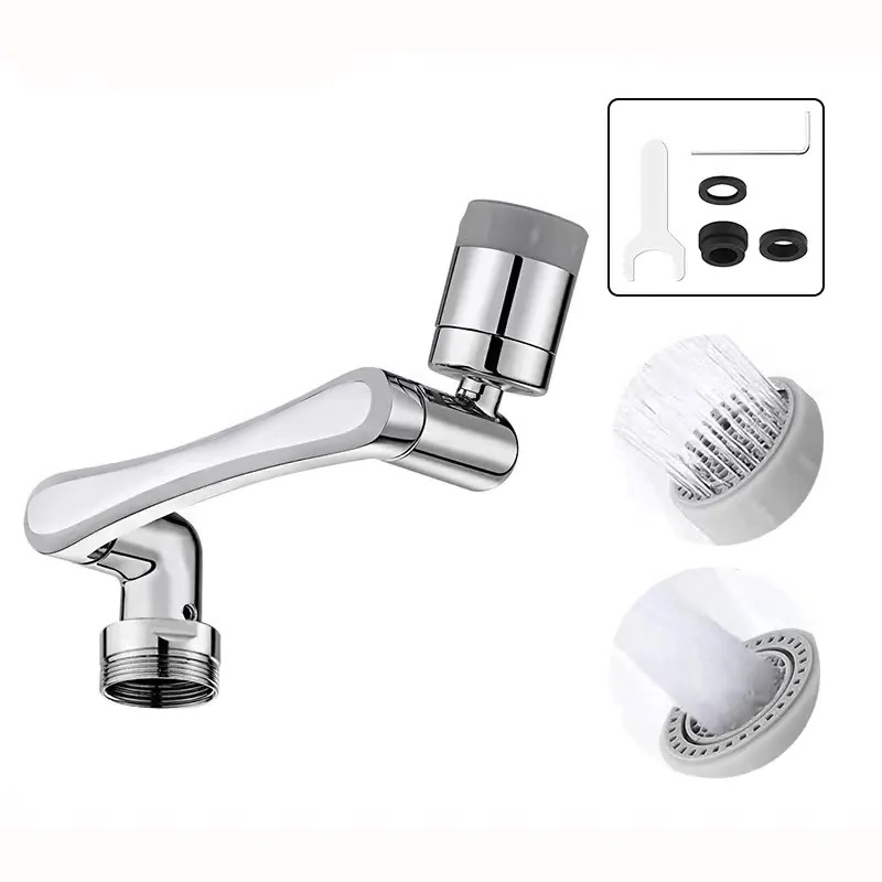 Hot Sales Large Angle Rotating Splash Filter Faucet Aerator 1080 Swivel Robotic Arm Swivel Extension Faucet Aerator