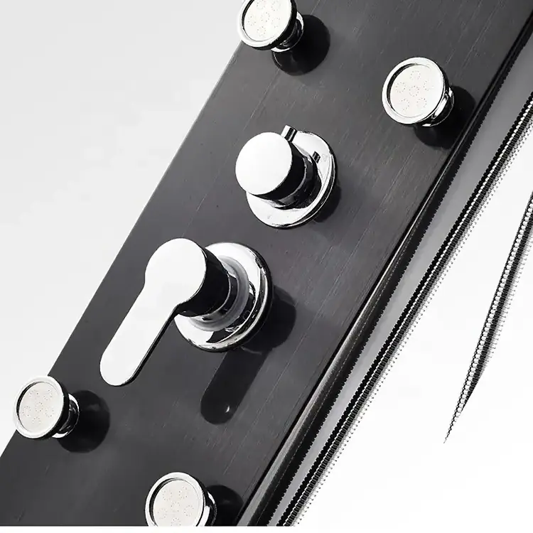 Titok Hot sale Wall Mount SUS304 Stainless Steel Massage Shower Panel Black for Bathroom Hotel