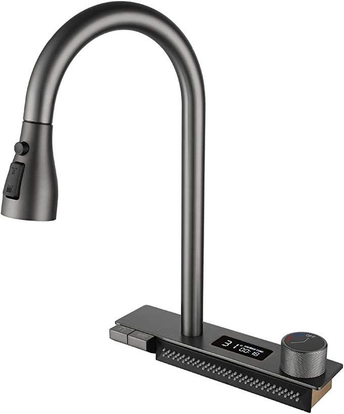 Kitchen Faucet With Pull Down Sprayer High Arc Single With Temperature Display,Raindance Waterfall Kitchen