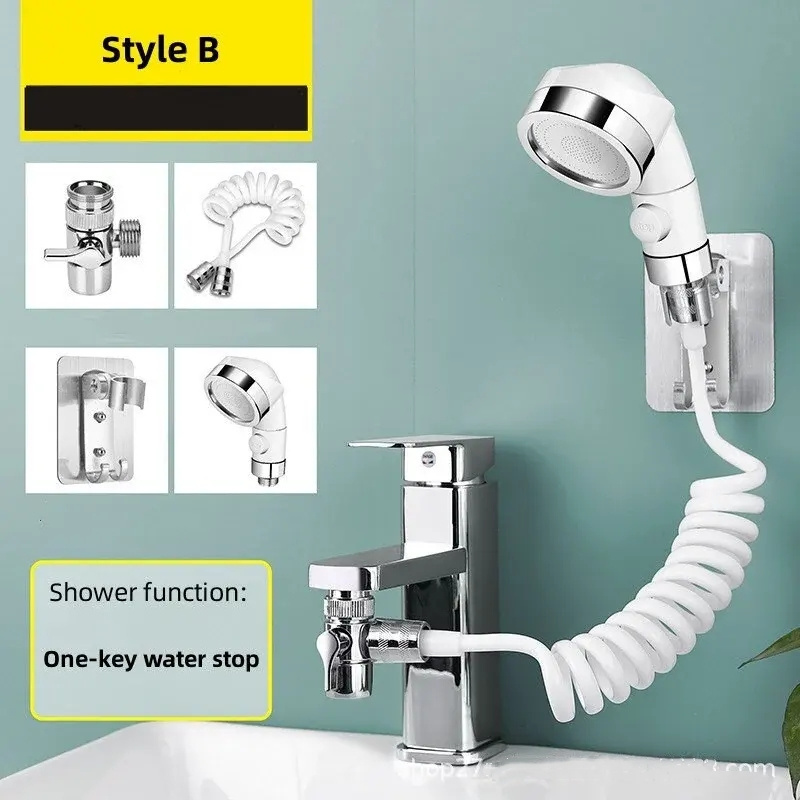 Hand Shower Sink Hose Sprayer Shower Head Attaches To Tub Faucet, Dog Bathing Hose Shower Set for Laundry Bathroom Kitchen