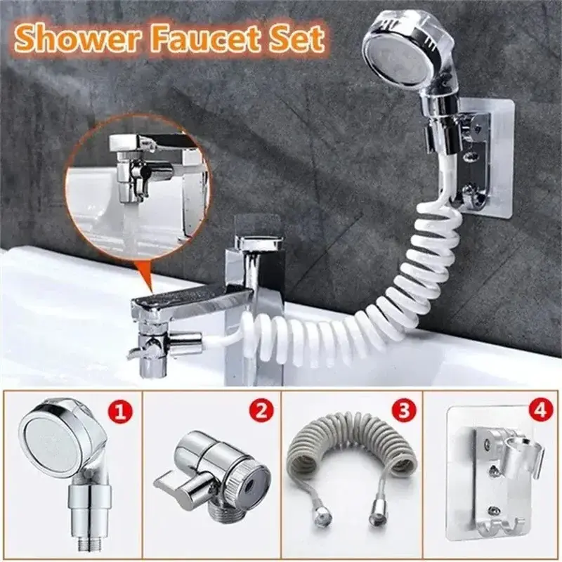 Hand Shower Sink Hose Sprayer Shower Head Attaches To Tub Faucet, Dog Bathing Hose Shower Set for Laundry Bathroom Kitchen