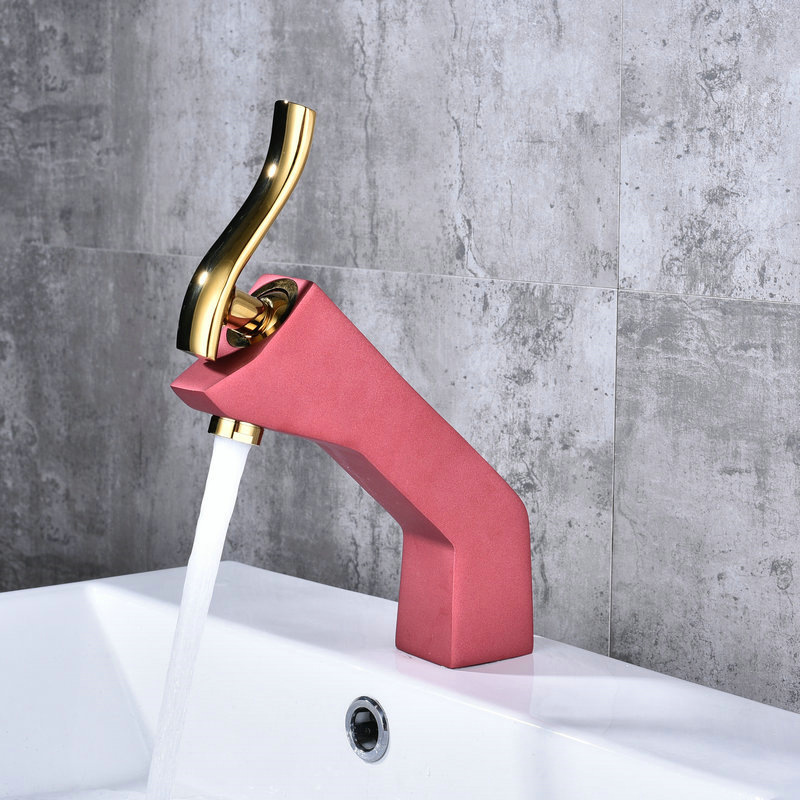 Multi-color Basin Faucets Cold and Hot Water Taps Bathroom Sink Faucet Red Brass Tap