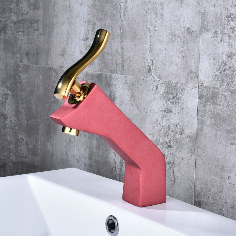 Multi-color Basin Faucets Cold and Hot Water Taps Bathroom Sink Faucet Red Brass Tap