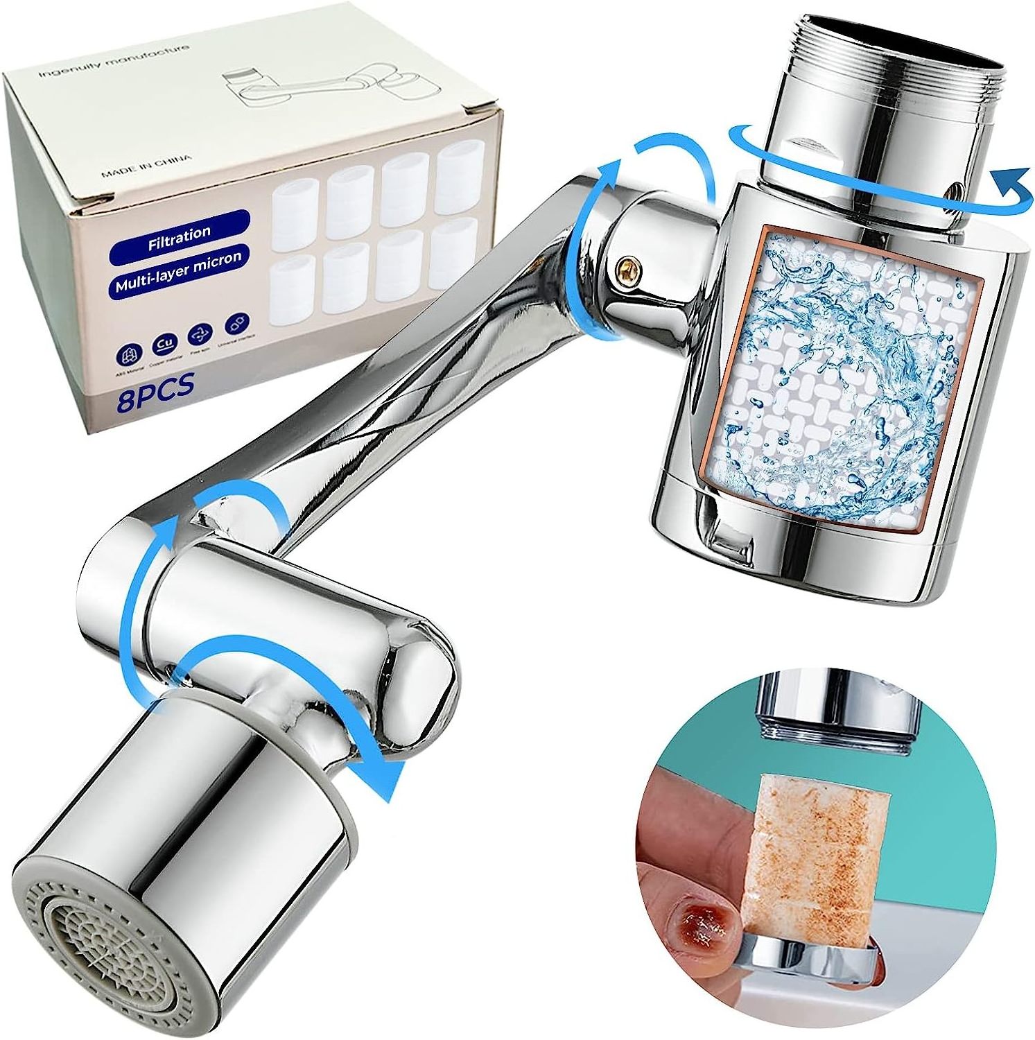 1080 Degree Rotatable Faucet Aerator, Rotating splash Filter Faucet