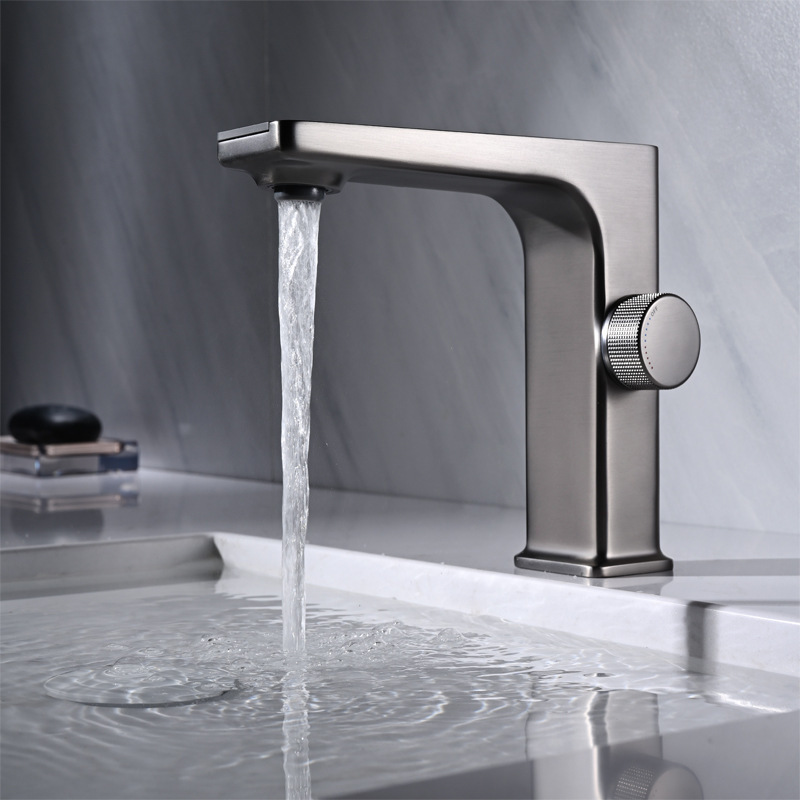 Intelligent LED Digital Display Hydropower Brass Cold And Hot Bathroom Faucet Basin Mixer Tap pure copper