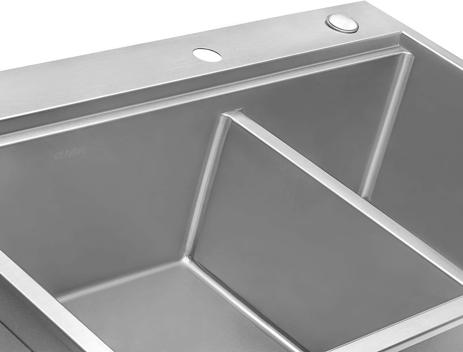 33 x 22 inch Workstation Drop-in 60/40 Double Bowl Topmount Tight Radius 16 Gauge Stainless Steel Ledge Kitchen Sink