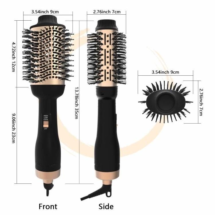 Negative Ion Multi-functional Hair Comb Black Gold  110v Hot Air Comb