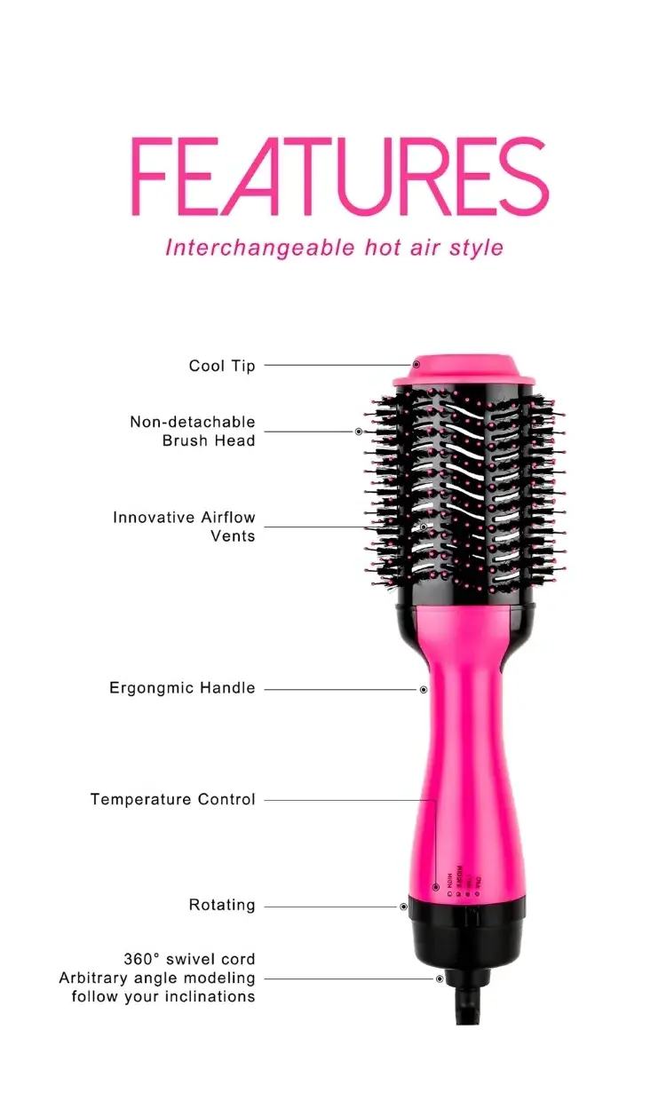 3 in 1 Hair Styler Dryer High Speed Beauty Merry Hair Dryer Professional Hair Straightener Curler Styling Tools Hot Air Brush