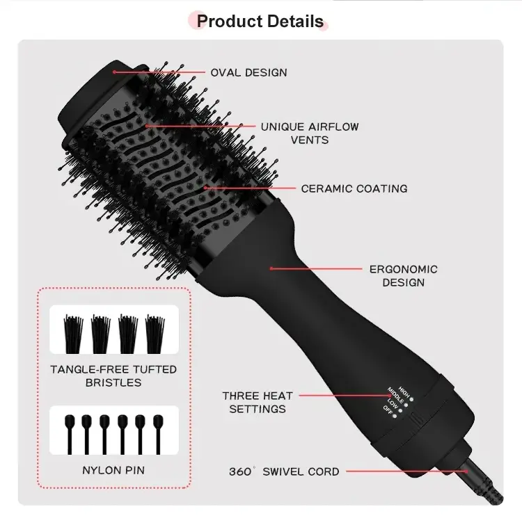 3 in 1 Hair Styler Dryer High Speed Beauty Merry Hair Dryer Professional Hair Straightener Curler Styling Tools Hot Air Brush