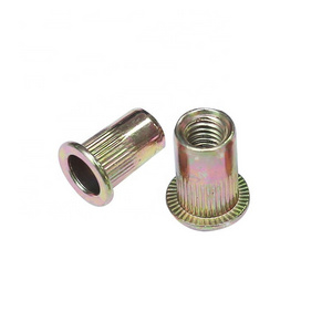 Carbon steel zinc countersink  din7340 tubular clutch  rivet nuts   flat m3/4/5 blind barrel  rivet nut