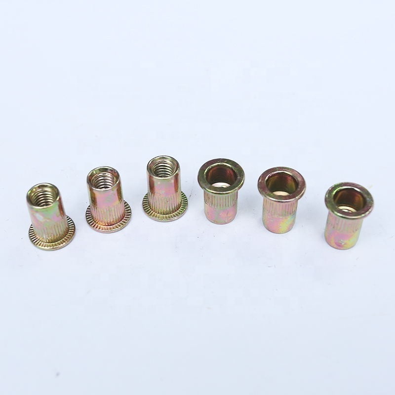 Carbon steel zinc countersink  din7340 tubular clutch  rivet nuts   flat m3/4/5 blind barrel  rivet nut