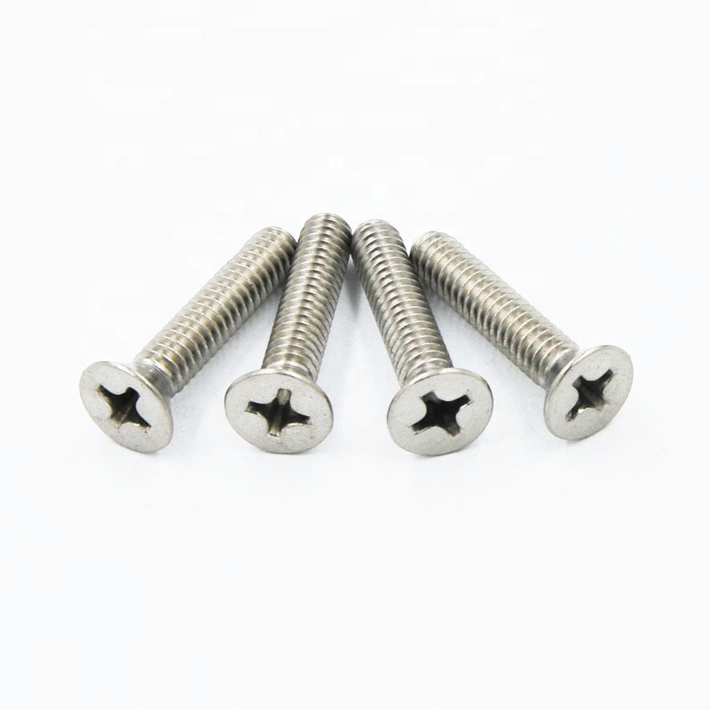 DIN965 Stainless Steel 304 Countersunk Cross Recessed Flat Head Machine Screw