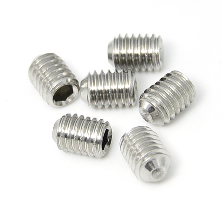 M2 M3 M4 M6 Din 916 931 self tapping Cup Point silver Stainless Steel hexagon hex socket set screw with cup point